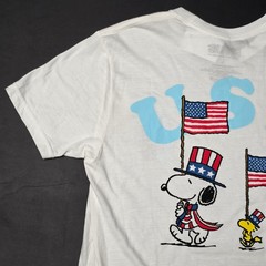 Peanuts Snoopy And Woodstock USA America – Licensed Cartoon T Shirt – Unisex L