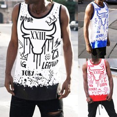 Victorious Men’s Casual Bull Legend Graffiti Graphic Tank Top TT107