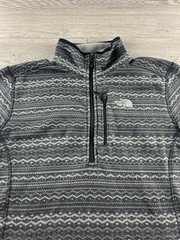 THE NORTH FACE Nordic 1/4 Zip Fleece Men’s Size Small Gray Mock Neck
