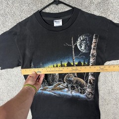 Vintage 90s Gardner Shirt Medium Black Wolves Moon Black Hills South Dakota Tee