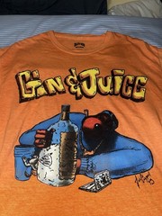 NWOT Death Row Records Snoop Doggy Dogg Gin & Juice Rap Tee M/L Orange