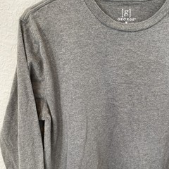 George Mens T-Shirt Size M Gray Crew Neck Long Sleeves . #S