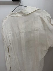 Mens Cubavera Sz L Beige Linen Blend Caribbean Button Up Shirt Great Details VGC