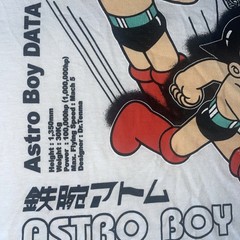 Osamu Tezuka Astro Boy Large White Graphic T-shirt Cotton Crew Anime Cartoon
