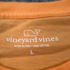 Vineyard Vines Shirt Mens Large Orange Whale Logo Pocket Long Sleeve Tagless