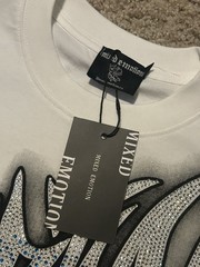 NWT Mixed Emotion Angel Dove Rhinestone Short Sleeve Graphic Print Tee Men M