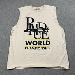 Rhude Shirts Men M Cream White Graphic Muscle Tank Top World Championship Racing