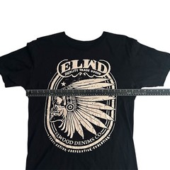 Elwood Denim Skull Headdress Graphic Tee Black Streetwear Skate Shirt Mens M