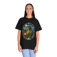 Stained Glass Fishing Lantern Turtle T-Shirt Graphic