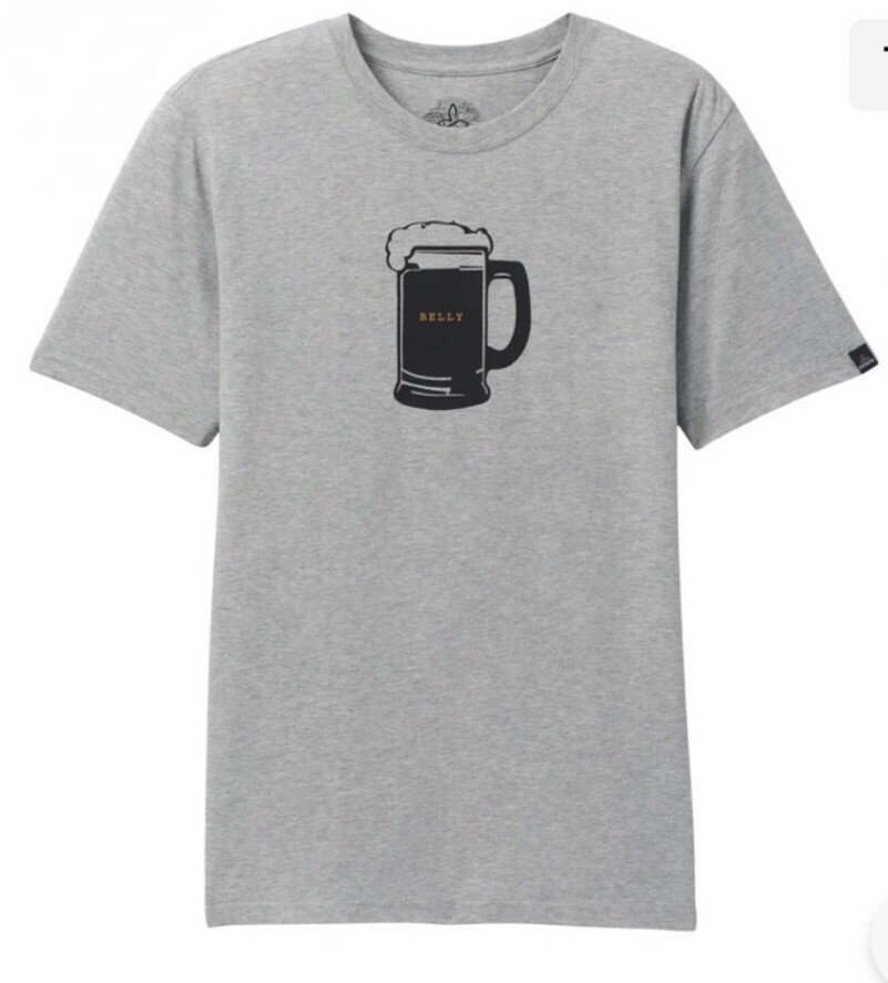 NWT Men Size M Prana Beer Belly Organic 60% Cotton Journeyman Heater Gray TShirt