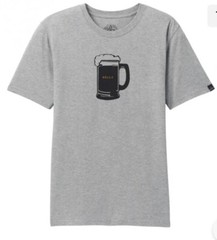 NWT Men Size M Prana Beer Belly Organic 60% Cotton Journeyman Heater Gray TShirt