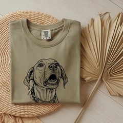 Custom Pet Line Art Portrait Comfort Tee Personalized Dog Cat Shirt