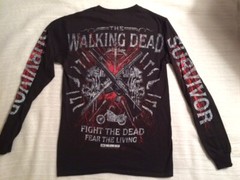 The Walking Dead Long Sleeve Survivor Black T-shirt Official License NEW