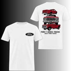 Ford F150 Built Ford Tough Vintage Oval Logo Truck Graphic Tee Shirt
