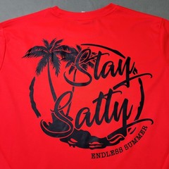 Spicy Tuna T-Shirt Size S Neon Orange Stay Salty Sea Beach Fishing Long Sleeve