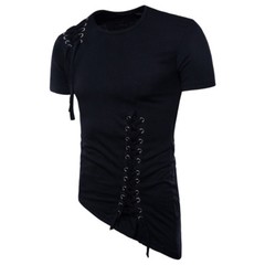 Men’s Irregular Shirt Short Sleeve Muscle Tee T-shirt Casual Top Blouse