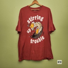 Sanrio Graphic Tshirt Gudetama “Stirring up Trouble” Maroon Unisex Adult Sz 2XL