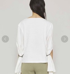 AKIRANAKA 21ss White Linen-Cotton Sleeve Top Casual Formal
