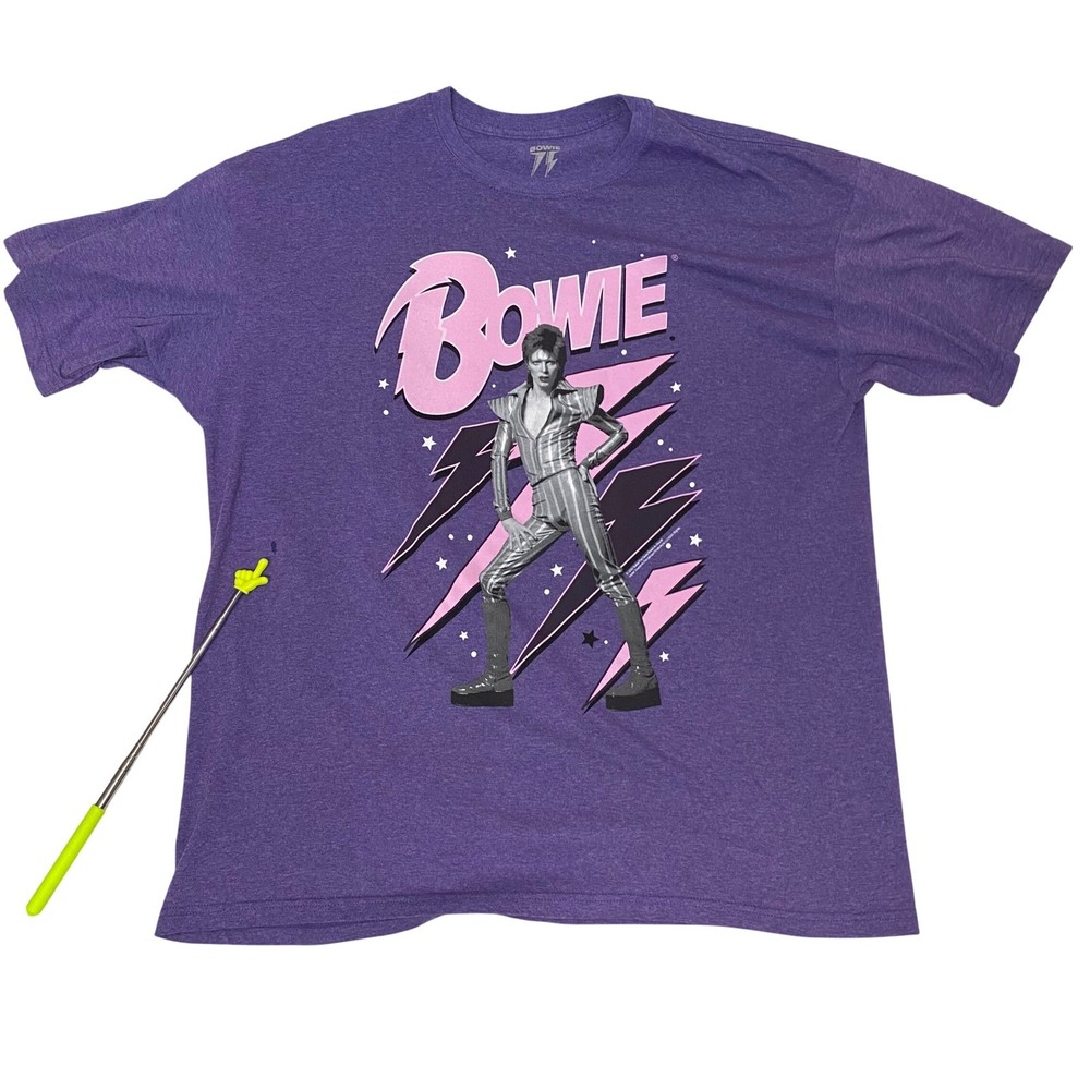 David Bowie Ziggy Stardust Graphic Band T-Shirt Purple XL 2022 Rock Music Tee