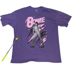 David Bowie Ziggy Stardust Graphic Band T-Shirt Purple XL 2022 Rock Music Tee