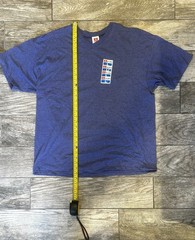 Vintage NOS 1990s Hanes Heavyweight 50/50 Blue Blank Single Stitch V T-Shirt L
