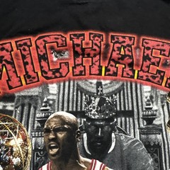 Michael Jordan T-Shirt 6 Championship Rings Large Black Chicago Bulls