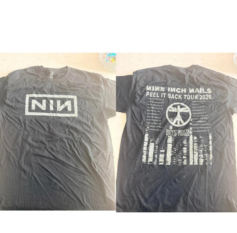 Nine Inch Nails NIN Peel It Back Tour 2026 black 2 side shirt VK09831