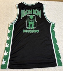 Official Death Row Records 2 Sided Jersey Green Leaf Sides Two Hip Hop Size M
