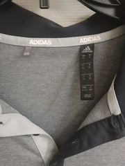 Adidas Shirt Mens XL Henley Collar Short Sleeve Gray Black Casual Lagenlook