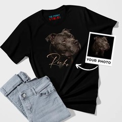 Custom Pet Portrait Comfort Tee Personalized Dog Cat Lover Gift Shirt