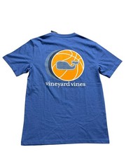 NWT Vineyard Vines Men Short Sleeve Pocket Crew T-Shirt Blue/Orange Size XS