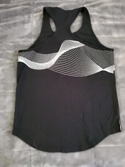 Code 22 Wave Lines Black Sleeveless Gym Tank Top SZ Large