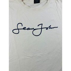 Y2K Sean John Long Sleeve T-Shirt Men XL White Signature Script Relaxed Urban
