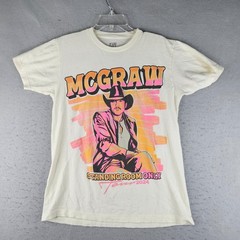 Tim McGraw Shirt Men Medium Cream Standing Room Only Tour 2024 Graphic Tee