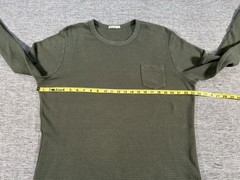 Marine Layer Waffle Thermal Shirt Mens Medium Large Green Long Sleeve Crewneck