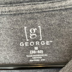 George Mens T-Shirt Size M Gray Crew Neck Long Sleeves . #S