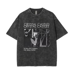 Crystal Castles T-Shirts Graphic Print Washed 100% Cotton Tees