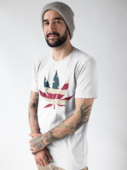 USA Flag Marijuana Leaf T-shirt Funny US flag Pot Weed Tee