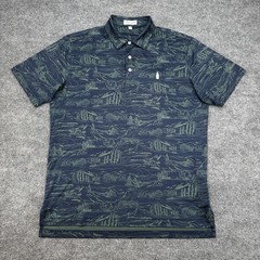 Peter Millar Summer Comfort Polo Shirt Men’s M Navy Landscape Golf McAurthur CC