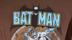 Vintage Batman Men’s T-Shirt Brown DC Comics – Blue/Gray Batman – Size XL XLarge