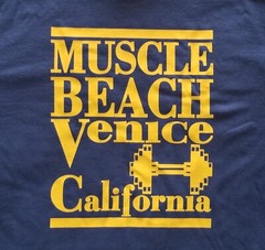 Muscle Beach Venice California Old School Bodybuilding Vintage Logo T-Shirt New