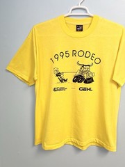 Vintage 90s Rodeo T-Shirt Yellow XL Fruit of the Loom Best USA Made Bull