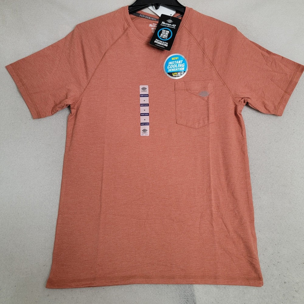 DICKIES Shirt Mens MEDIUM BROWN OUTDOORS WORKWEAR FAST DRY Cooling MENS NWT