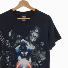 Marvel Comics Superhero Character Black T-Shirt by Mad Engine – Size S