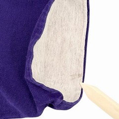 Vtg Purple Cotton T Shirt Lined Sleeves Neck Crew Mens Sz XL Made USA