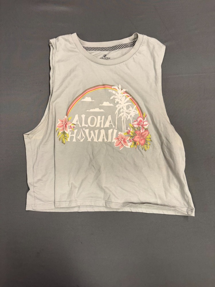 Volcom Aloha Hawaii Tropical Graphic Tank Top Island Vibes Size Small Womens