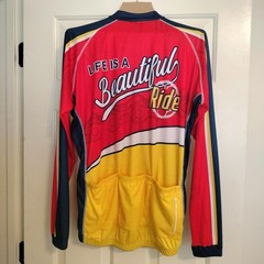 NWT Life Is A Beautiful Ride Men’s Long Sleeve Cycling Jersey -Sz L Peak Sports