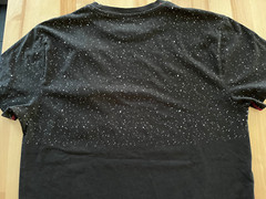 Straight Faded Embroidered Space Rocket Graphics BLACK Pocket Tshirt – Men’s M