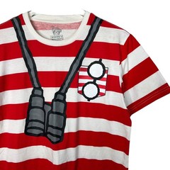Where’s Waldo Cosplay Costume Striped Tee T-Shirt Red White Adult Small