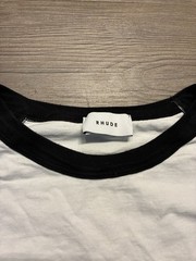 Rhude Raglan T-Shirt Men’s Size M Short Sleeve Embroidered Logo White Black